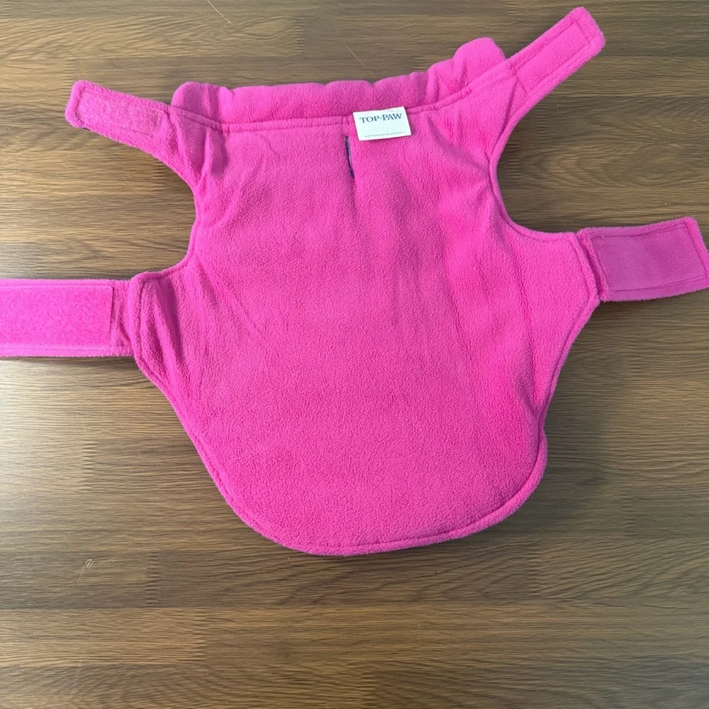 Top Paw Dog Puffer Vest/Jacket Blue Pink With  Polka Dots size Small‎